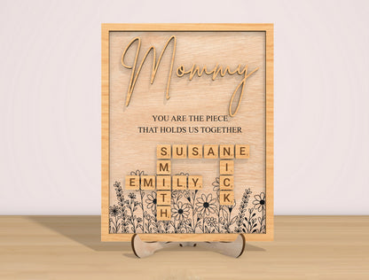 Personalized Mom Scrabble Sign SVG for xTool and Glowforge