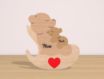 Personalized Mama Bear Puzzle Sign SVG Bundle for LightBurn and xTool