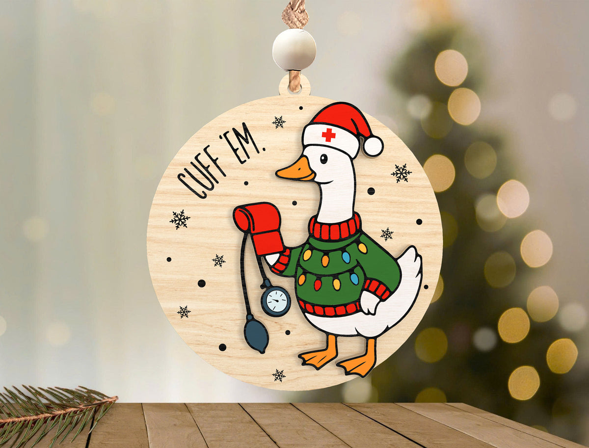 Funny Christmas Goose Ornament SVG Bundle 5