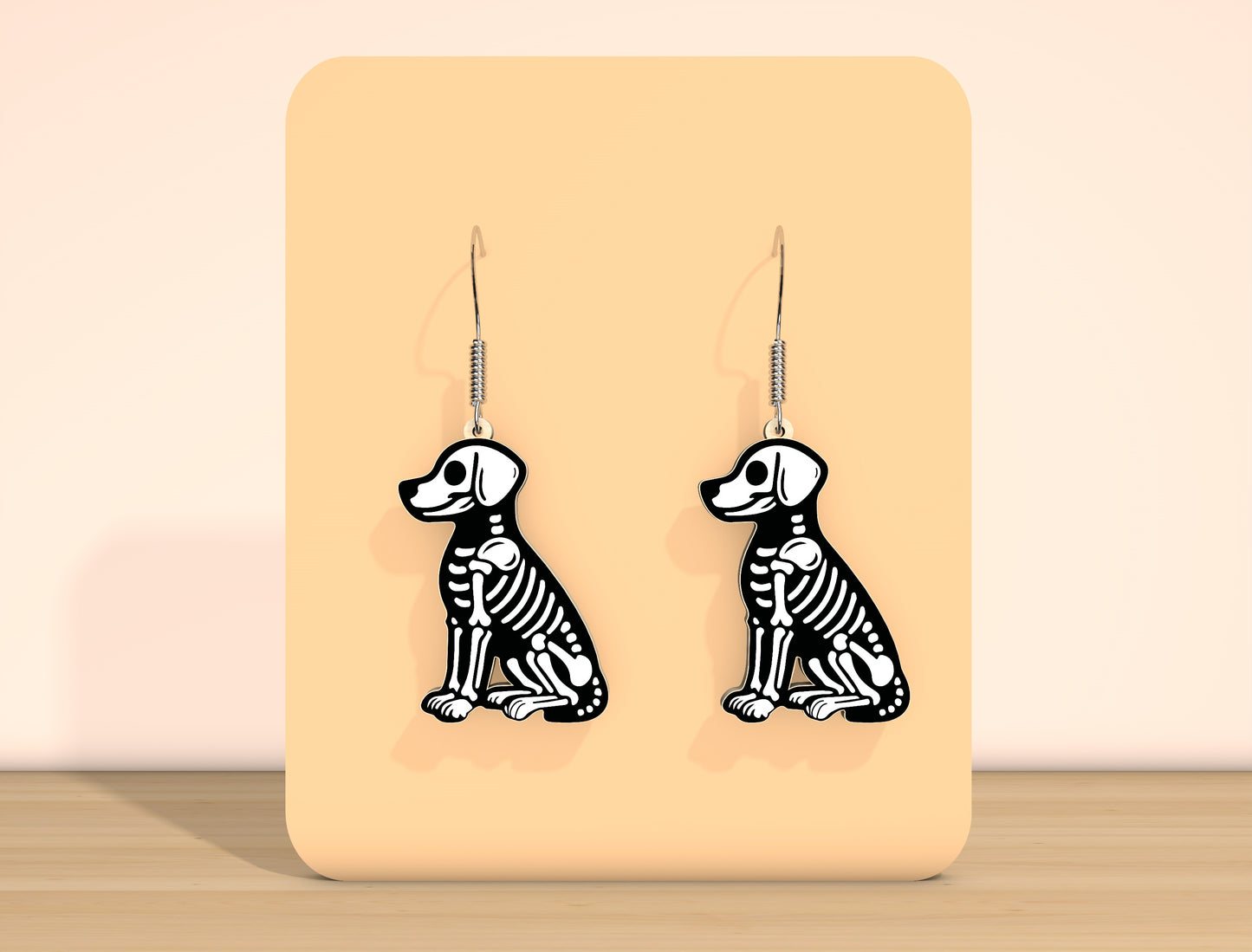 Halloween Animal Skeleton Earrings SVG Bundle Laser Cut File | 10 Spooky Animal Designs | Gothic Jewelry Style | Glowforge, xTool, LightBurn, etc.