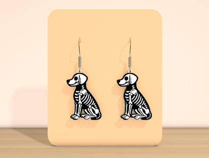 Halloween Animal Skeleton Earrings SVG Bundle Laser Cut File | 10 Spooky Animal Designs | Gothic Jewelry Style | Glowforge, xTool, LightBurn, etc.