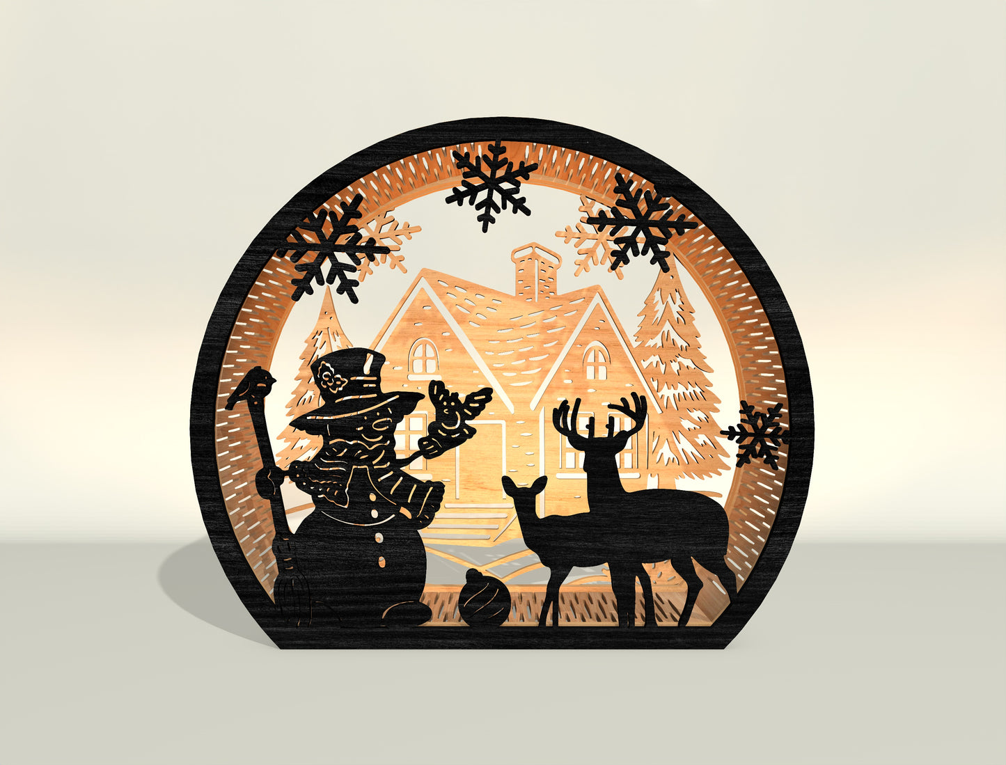 Christmas Santa Scene Lantern Laser Cut File | Ready to Cut | Glowforge, xTool, LightBurn, etc.