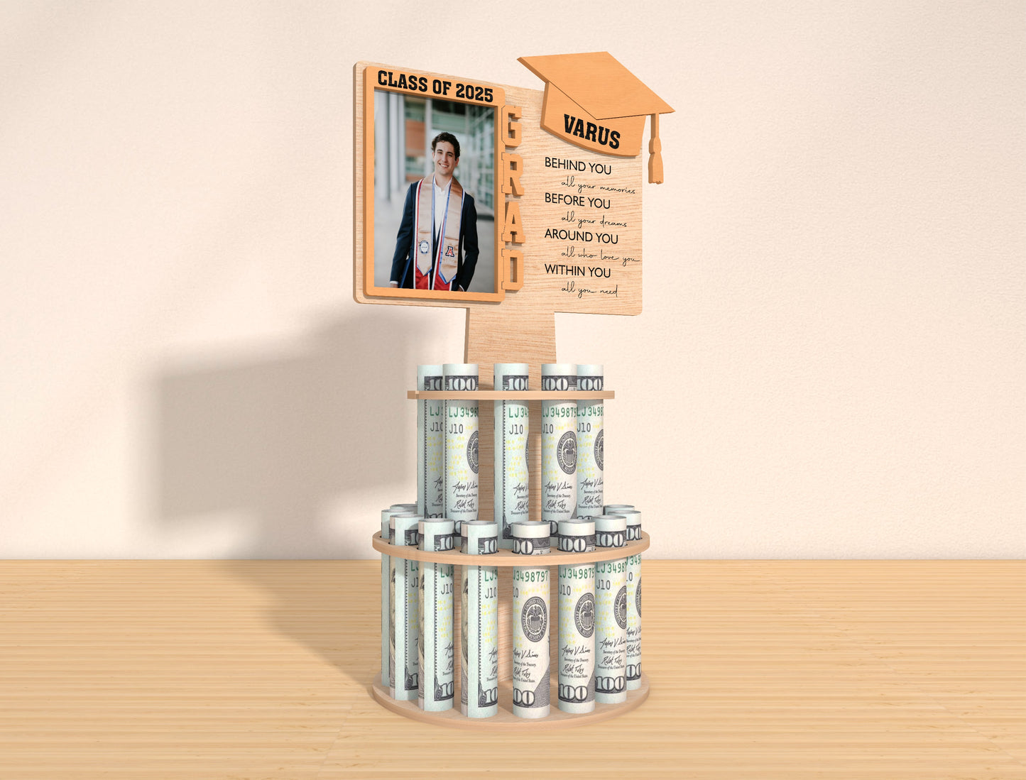 Graduation Money Cake Photo Frame SVG for Glowforge and LightBurn