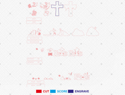 Christian Tabletop Cross Faith Decor SVG Bundle for LightBurn and xTool
