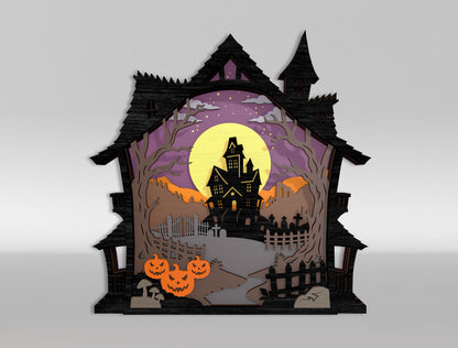 Halloween Haunted House Multilayer SVG Bundle 12 Designs for xTool Glowforge LightBurn