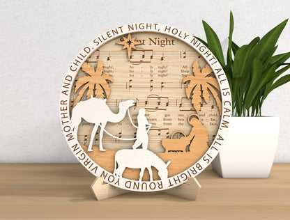 Christmas Nativity Sheet Music SVG Bundle 5 Layered Designs