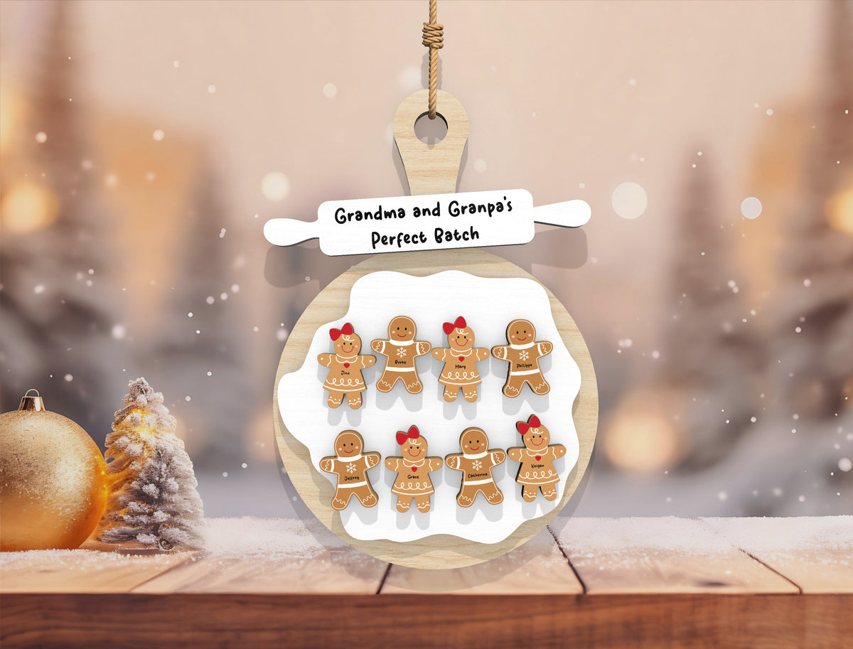 Personalized Grandkids Gingerbread Ornament SVG 5