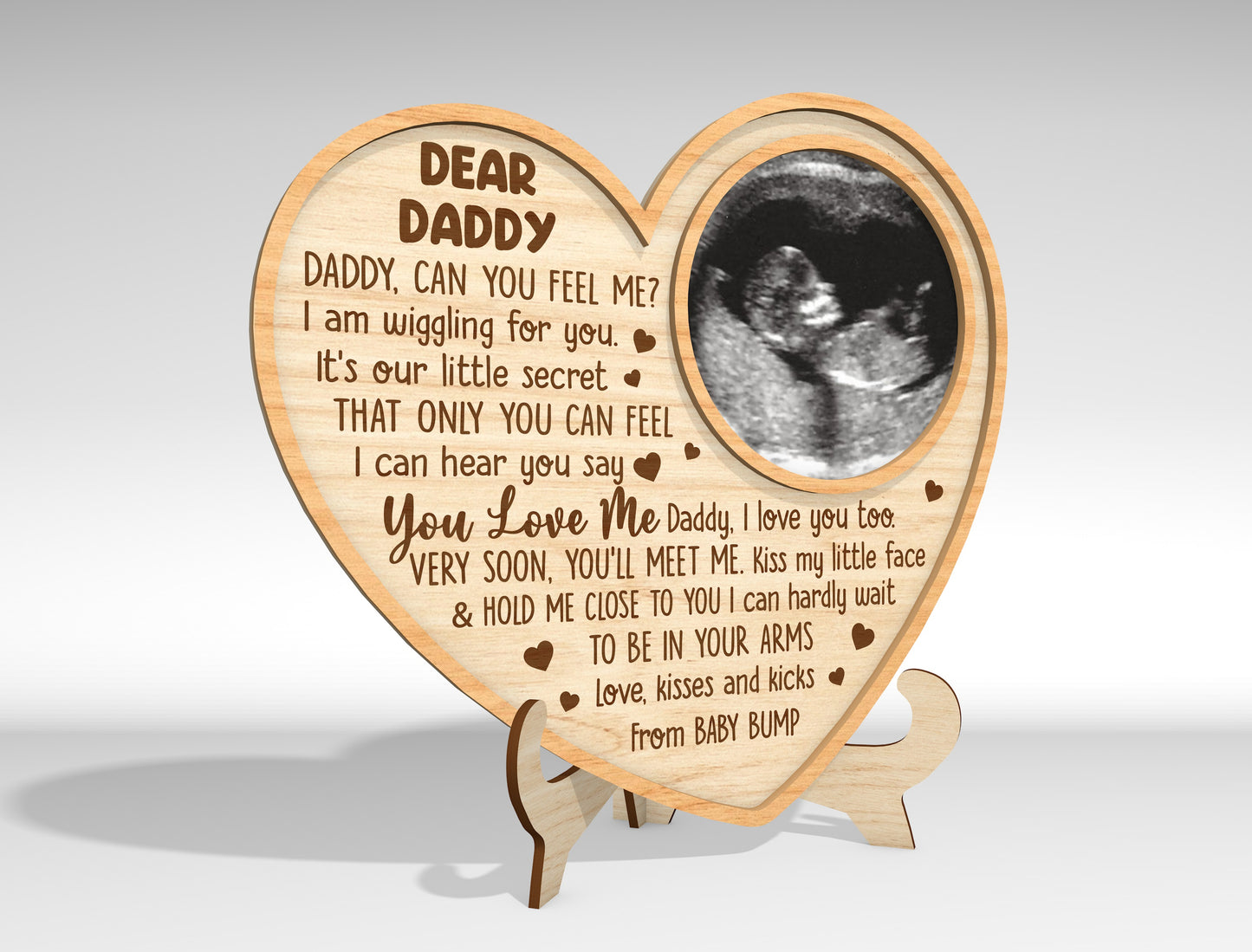 Ultrasound Mom and Dad Heart Sign SVG Bundle for Glowforge
