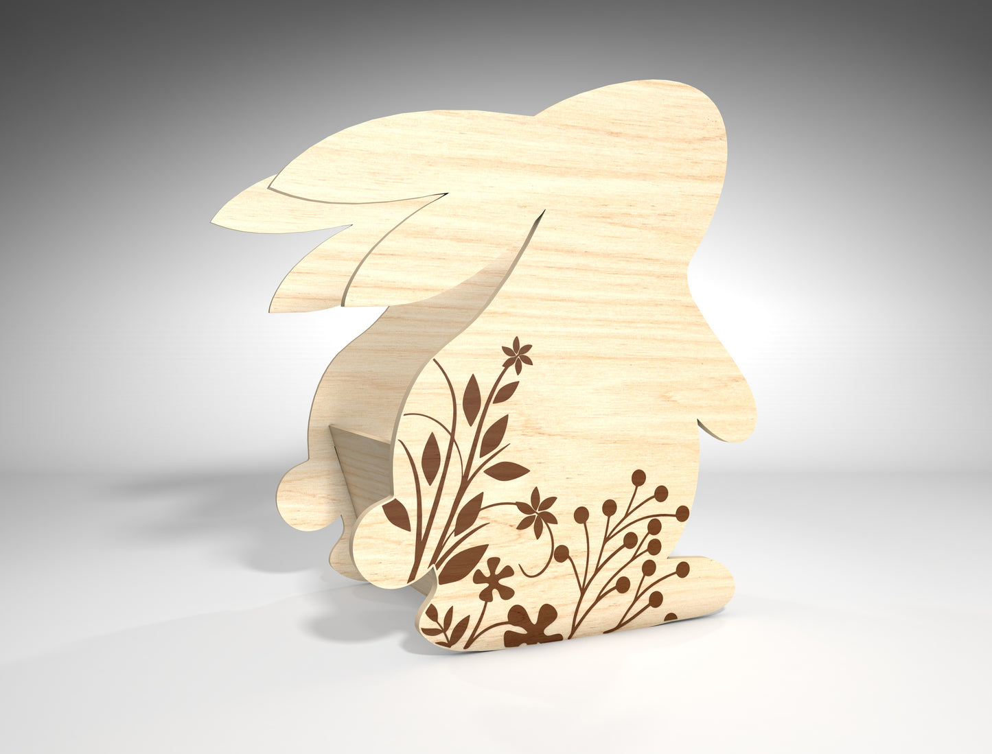 Easter Bunny Basket SVG Wooden Hollow Bunny Candy for LightBurn and xTool