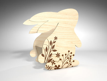 Easter Bunny Basket SVG Wooden Hollow Bunny Candy for LightBurn and xTool