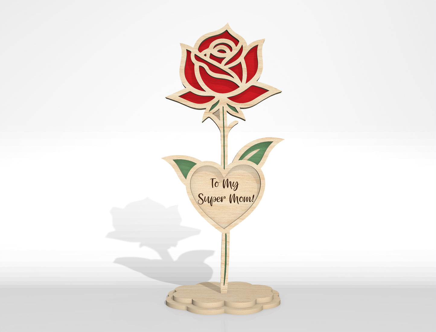 Floral Heart Stand SVG Bundle Layered Flower for xTool