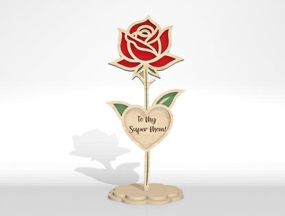 Floral Heart Stand SVG Bundle Layered Flower for xTool