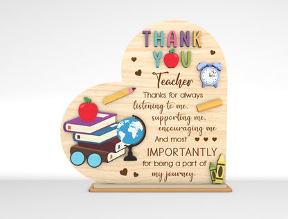 Teacher Puzzle Tabletop Sign SVG for Glowforge and LightBurn