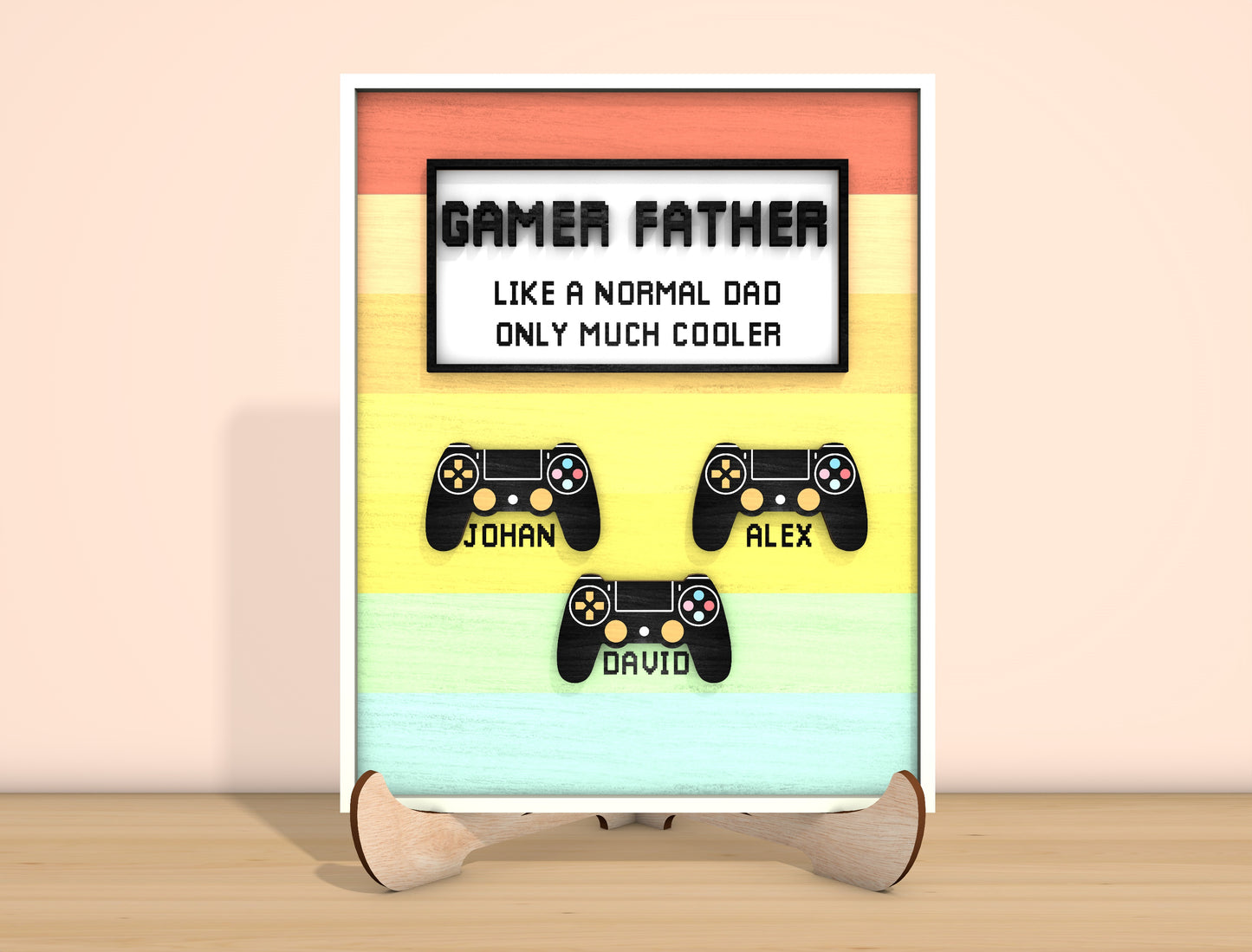 Gamer Dad Father’s Day Laser Cut File | Gaming Dad Tabletop Sign | Fun Wooden Decor | Glowforge, xTool, LightBurn, etc.