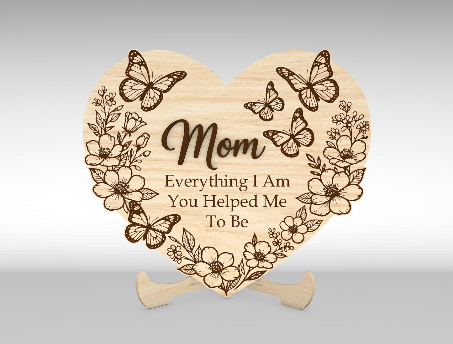 Mom Quote Heart Sign SVG Bundle Mother's Day for Glowforge and xTool