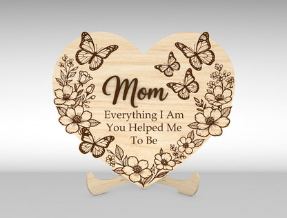 Mom Quote Heart Sign SVG Bundle Mother's Day for Glowforge and xTool