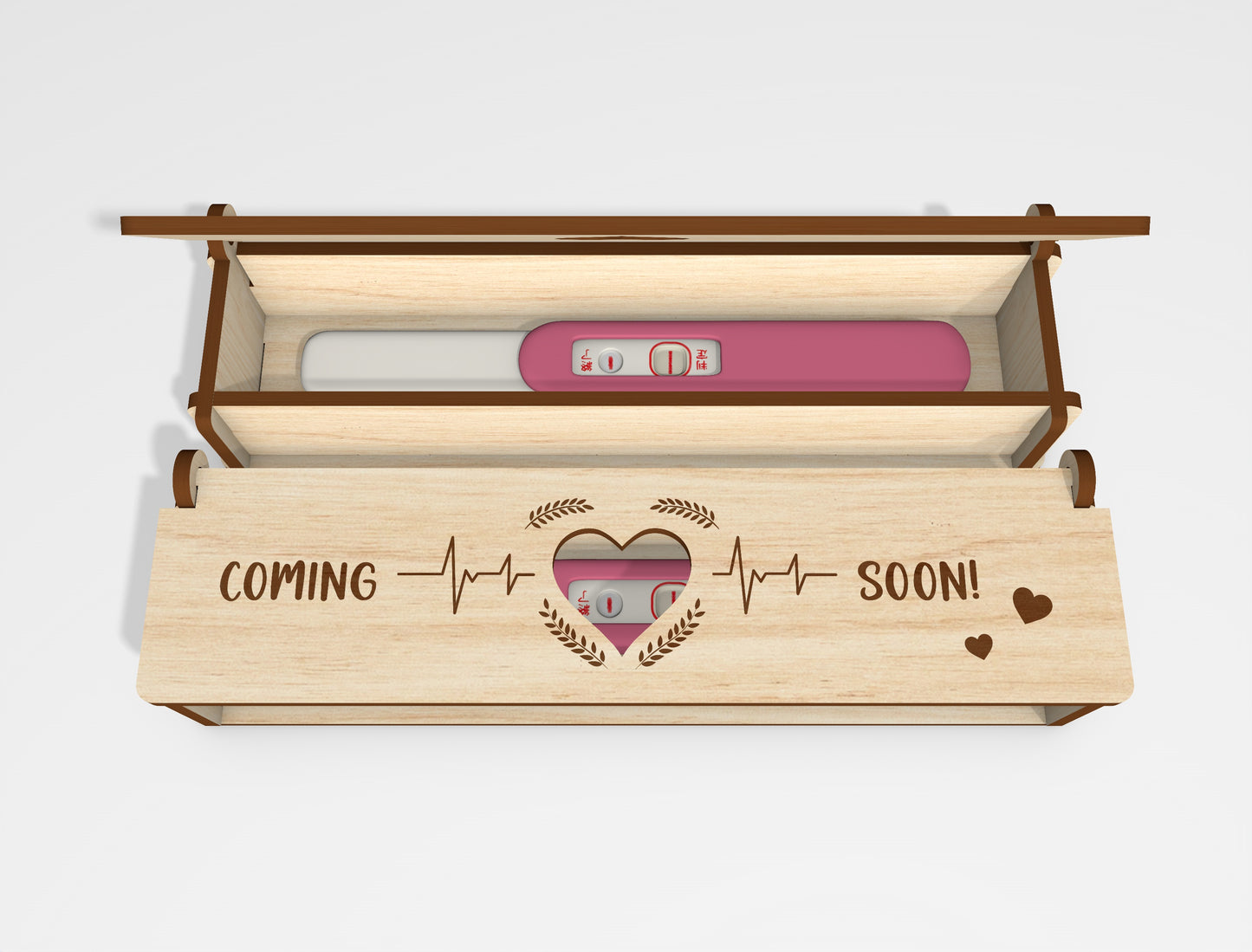 Pregnancy Test Keepsake Box SVG Laser Cut File for LightBurn and Glowforge