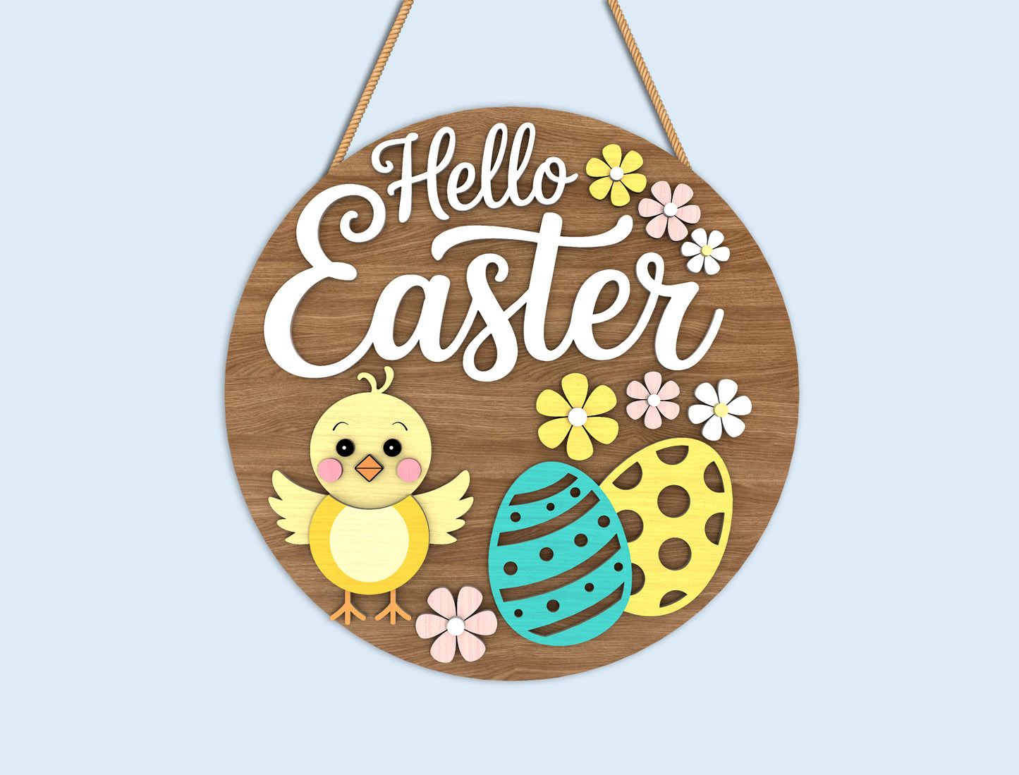 Easter Round Sign Bundle SVG Religious Floral for Glowforge and xTool