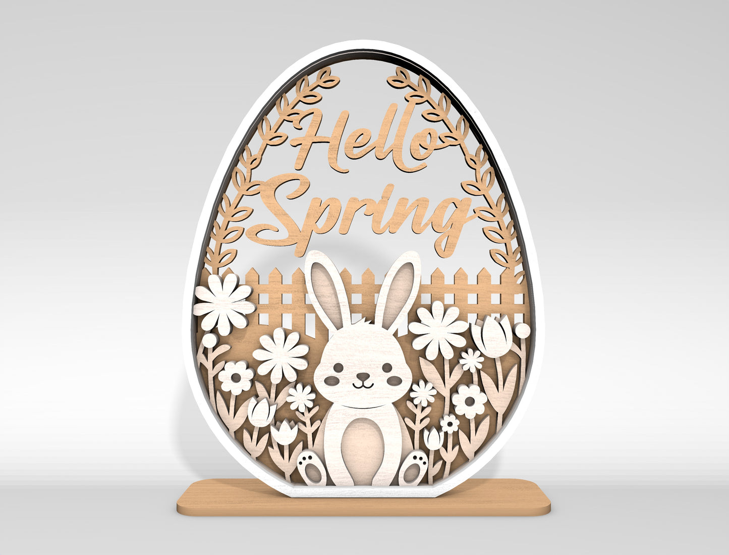 Multilayer Easter Egg Table Decor SVG Bundle 6 Designs for Glowforge and xTool