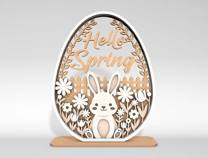 Multilayer Easter Egg Table Decor SVG Bundle 6 Designs for Glowforge and xTool