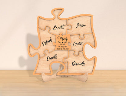 Family Puzzle Name Sign SVG Bundle Personalized for Glowforge and xTool