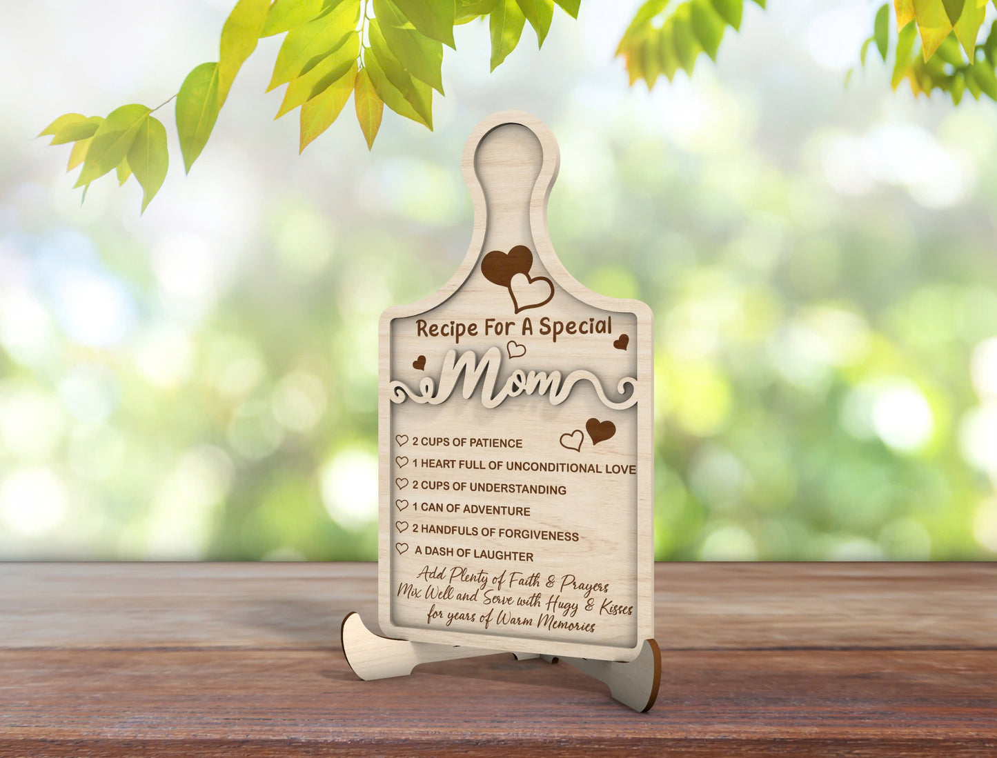 Mom Grandma Recipe Cutting Board Sign SVG for LightBurn and xTool