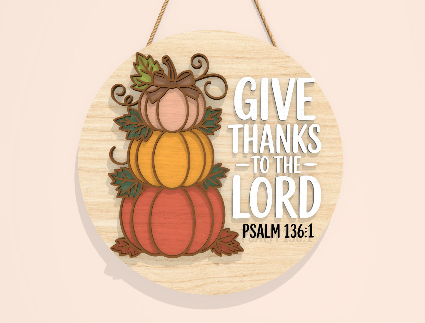 Fall Pumpkin Door Hanger SVG Bundle for Glowforge xTool LightBurn 6 Designs