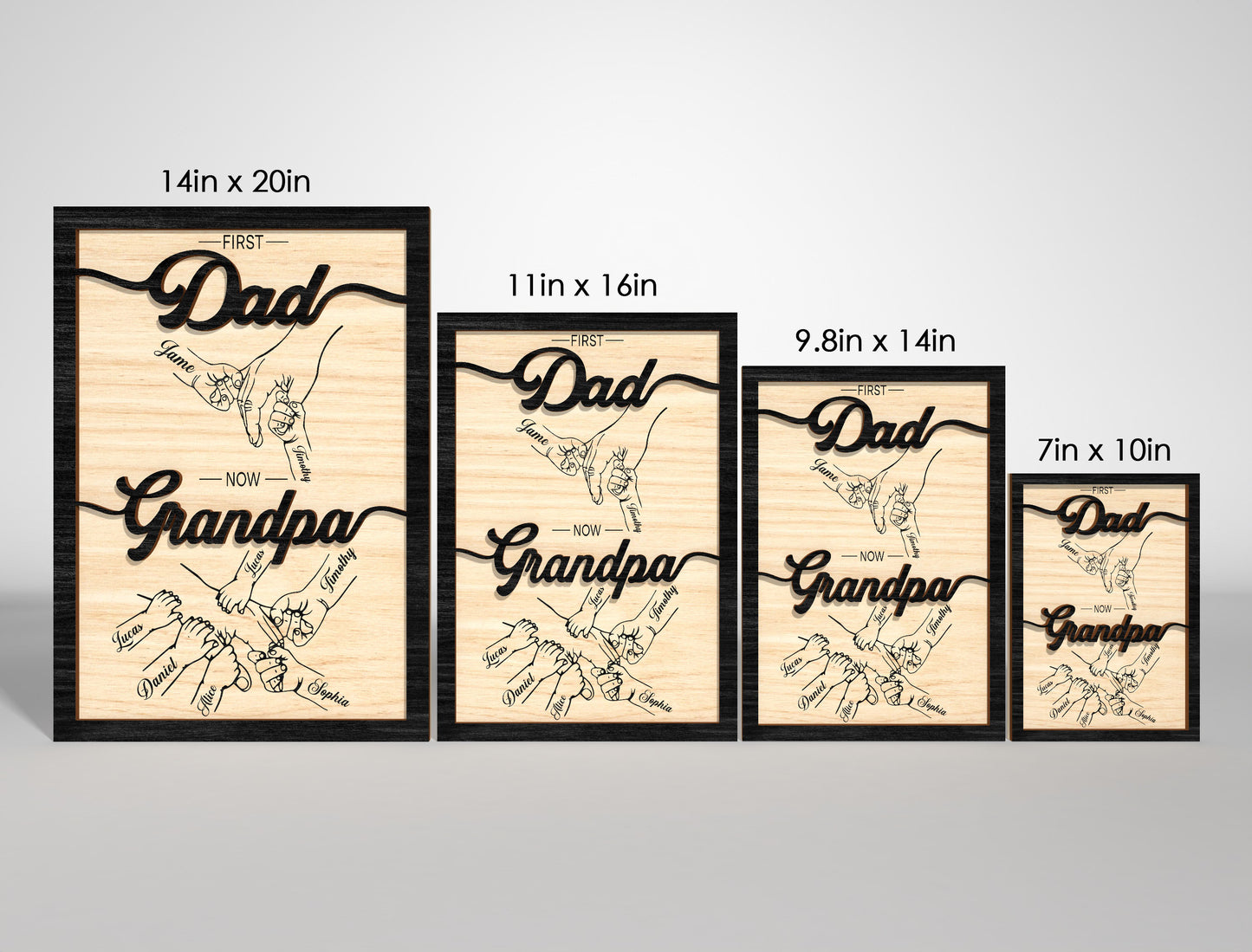 "First a Dad Now a Grandpa" Sign SVG Laser Cut File for xTool and LightBurn