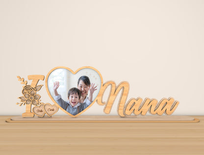 Personalized Mom Name Photo Stand SVG Bundle for LightBurn and xTool