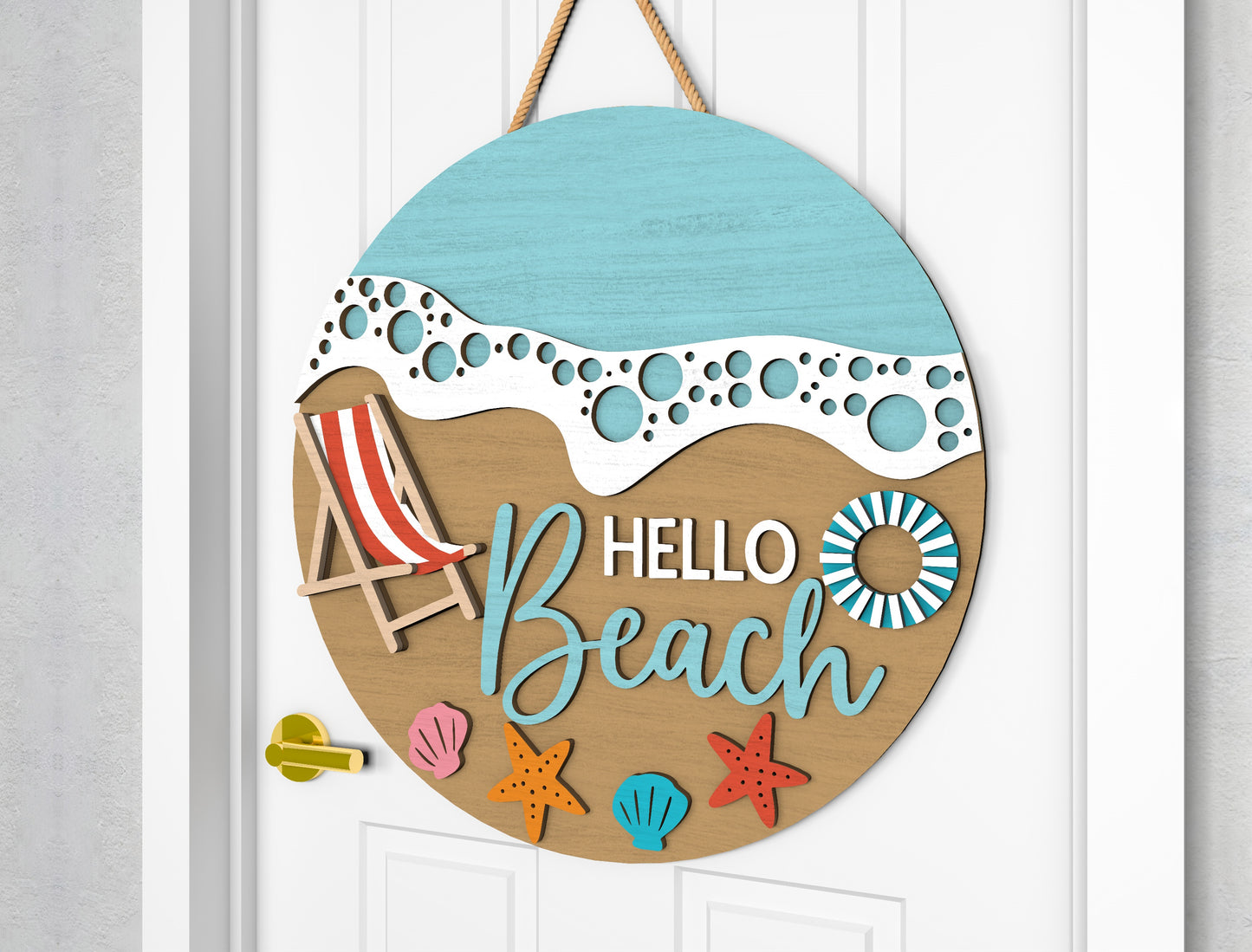 Hello Beach Door Hanger SVG Bundle for Glowforge