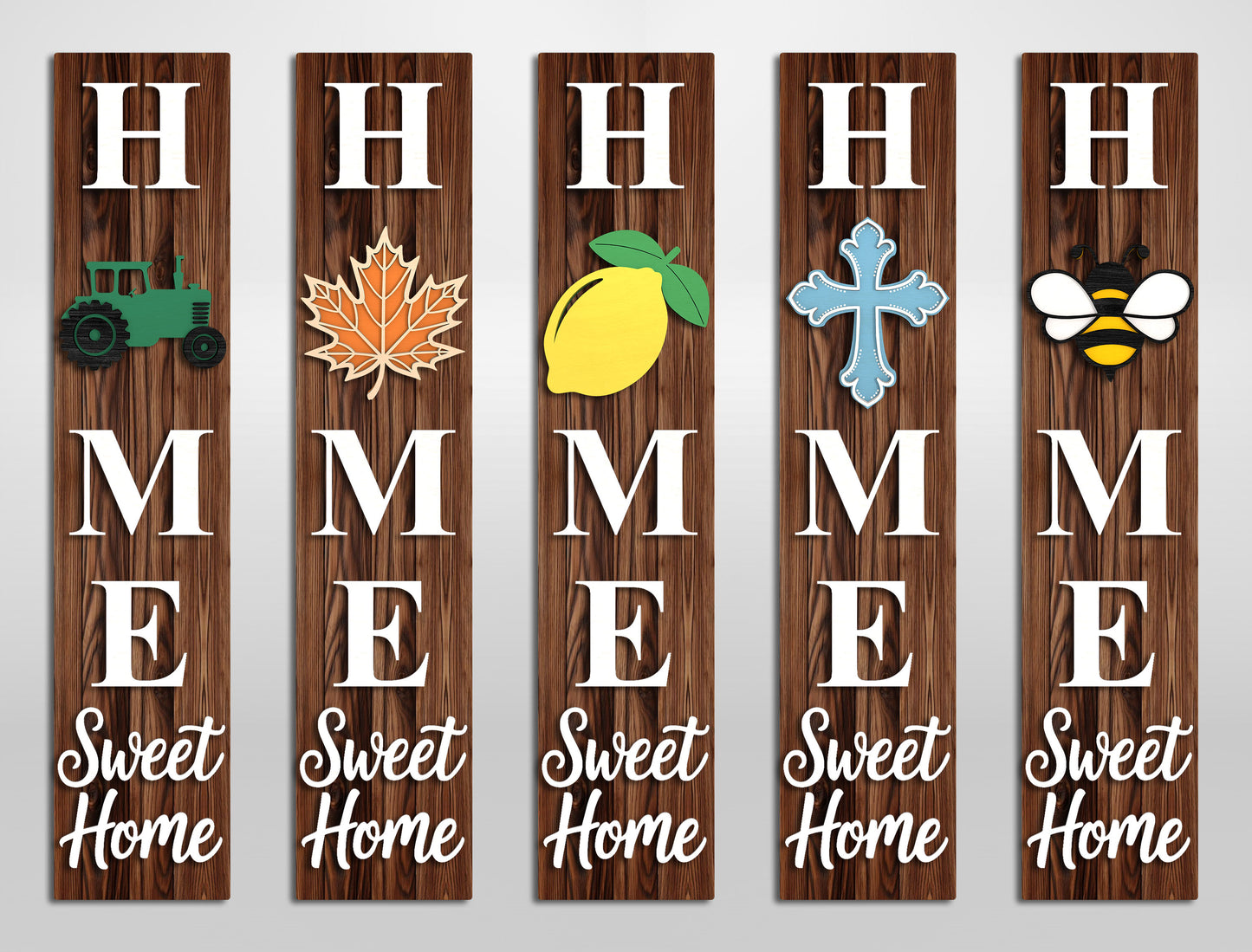 Home Sweet Home Interchangeable Sign SVG Bundle for Glowforge and xTool