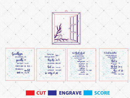 Memorial Window Ornament SVG Bundle for xTool and Glowforge