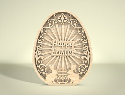 Multilayer Easter Egg SVG Bundle Christian Egg Scene for LightBurn
