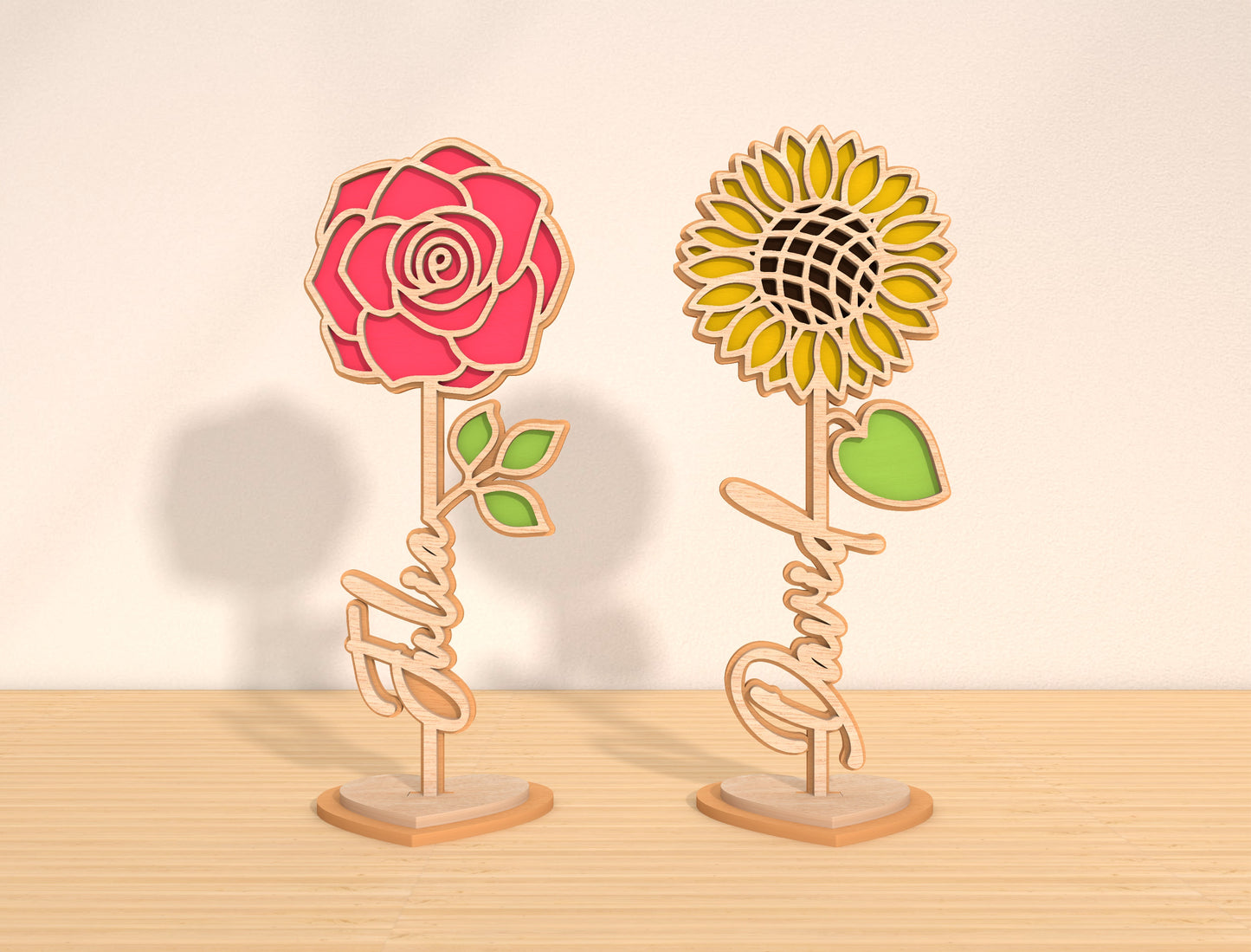 Personalized Flower Stand SVG Bundle 5 Designs for LightBurn and xTool