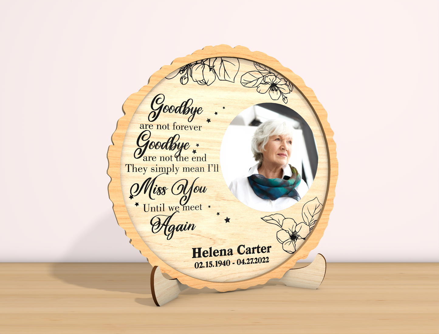 Memorial Round Photo Sign SVG Laser Cut File for Glowforge
