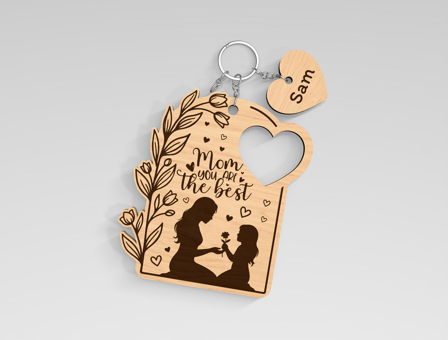 Mother's Day Keychain SVG Bundle Laser Cut File for Glowforge and xTool