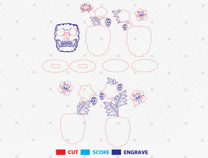 Halloween Pumpkin Flower Multilayer SVG for LightBurn xTool Glowforge