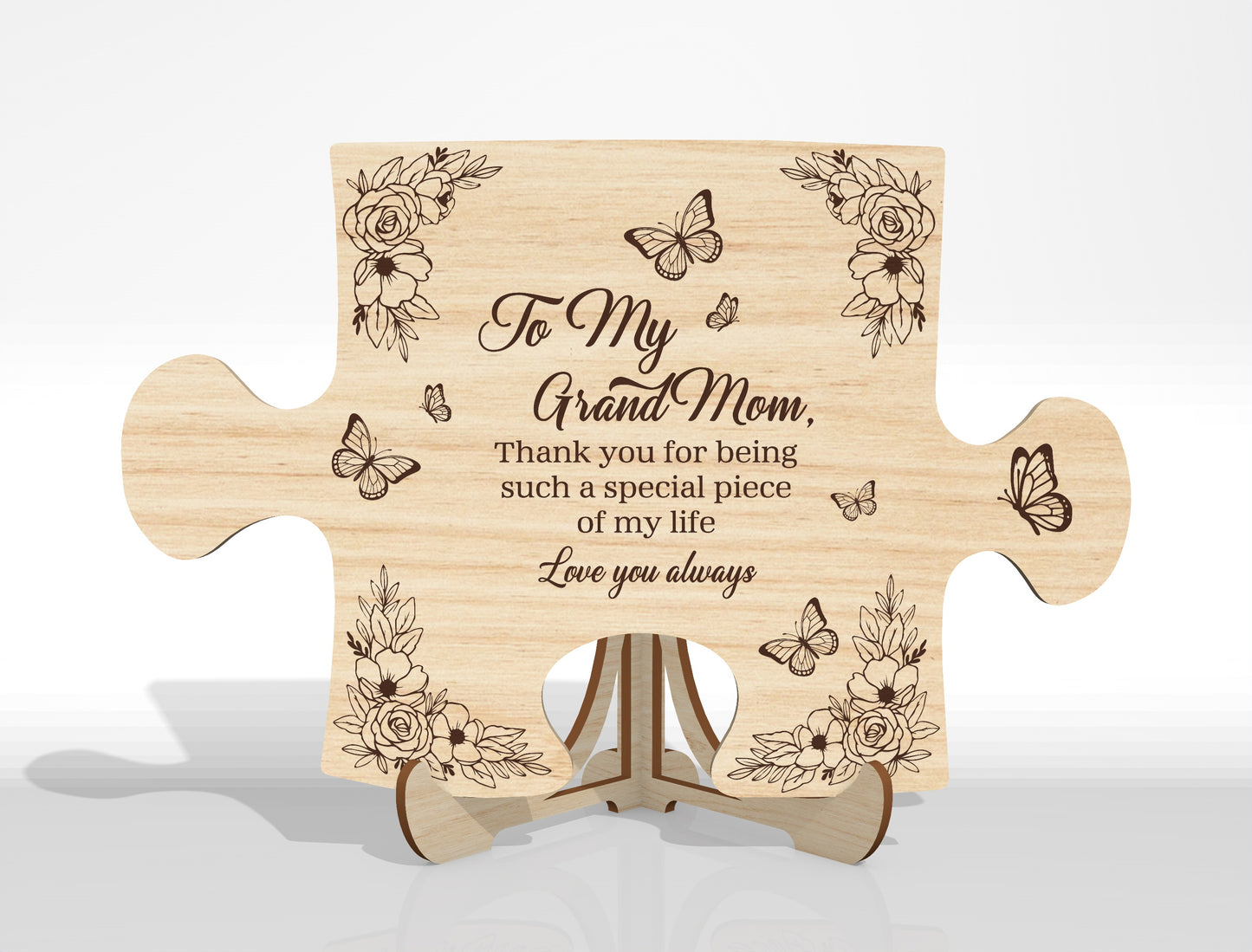 Puzzle Piece Plaque SVG Engraved Message for Glowforge and xTool