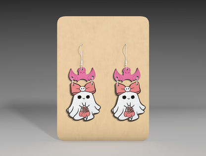 Halloween Ghost Bow Earrings SVG Bundle 11 Designs for xTool Glowforge LightBurn