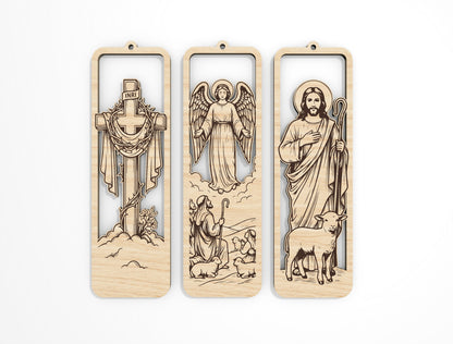 Christmas Nativity Bookmark SVG Bundle Christian Laser Cut Files