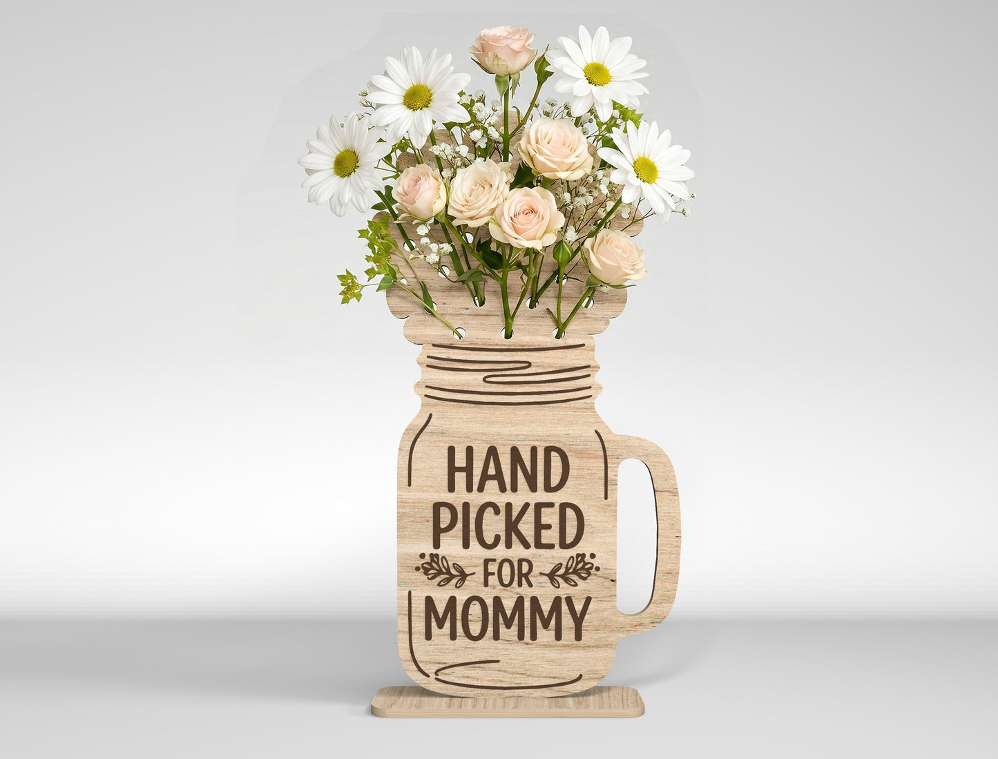 Mother's Day Flower Holder SVG Bundle Laser Cut File for LightBurn and xTool