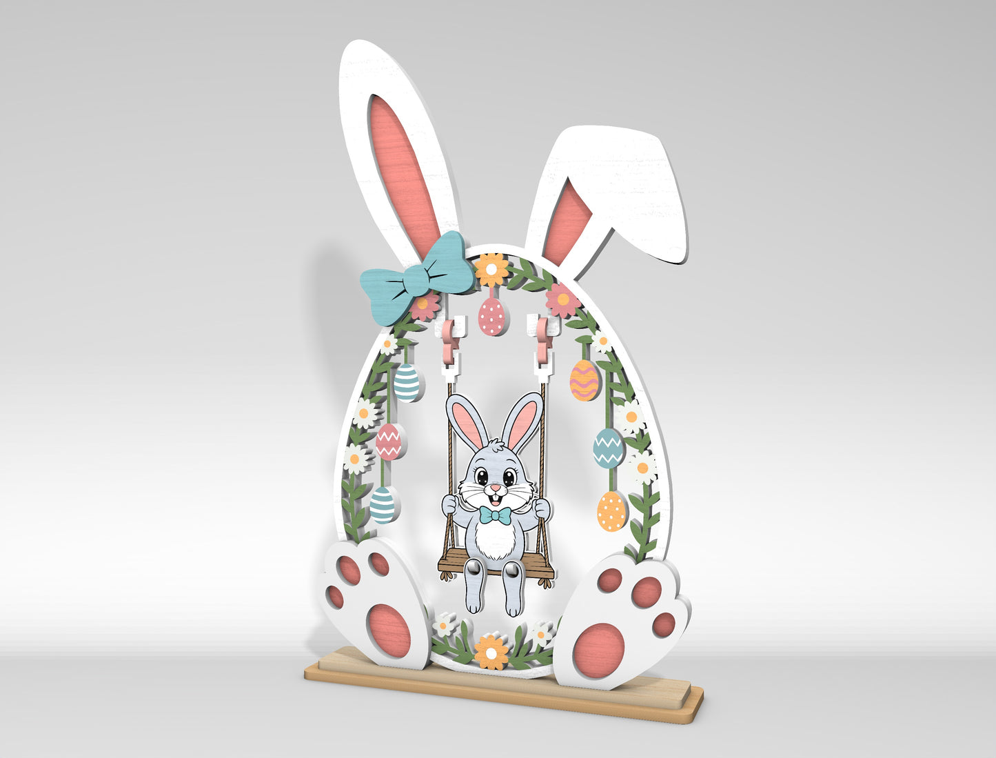 Easter Bunny Swing Set SVG 2 Designs Laser Cut for LightBurn and Glowforge