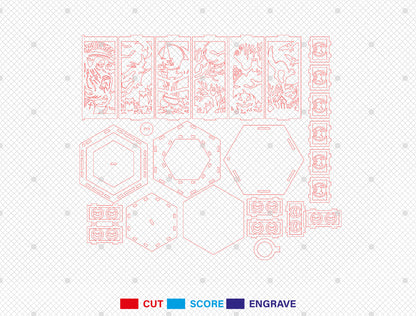 Halloween Witch Lantern SVG for LightBurn Glowforge xTool