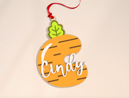 Easter Carrot Alphabet Name Tag SVG Bundle 26 Letters for Glowforge