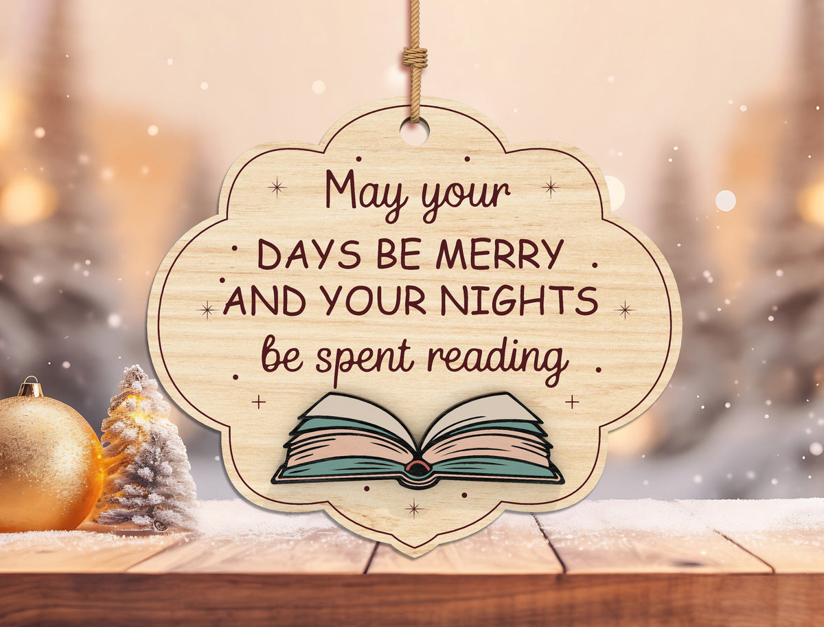 Book Lover Christmas Ornament SVG Bundle 6
