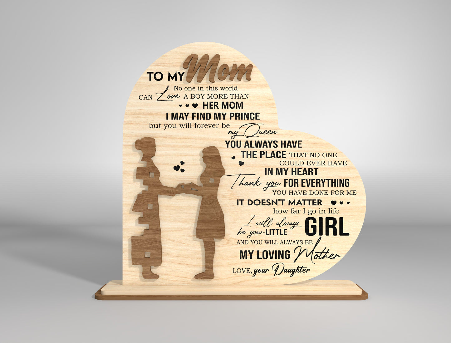 Parent Appreciation Heart Sign SVG for Glowforge and LightBurn