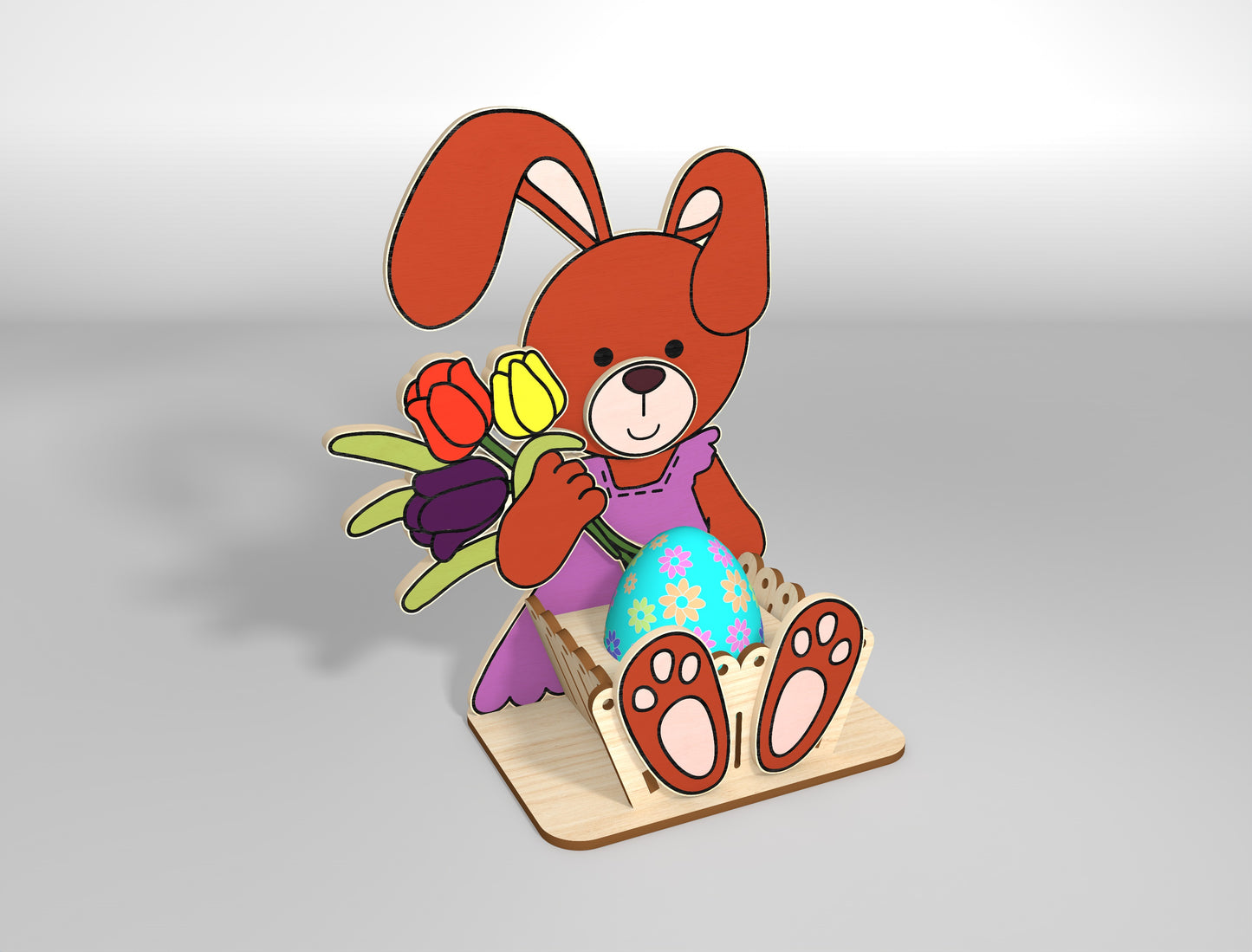 Easter Bunny Egg Holder SVG Bundle Cute Candy for Glowforge and xTool