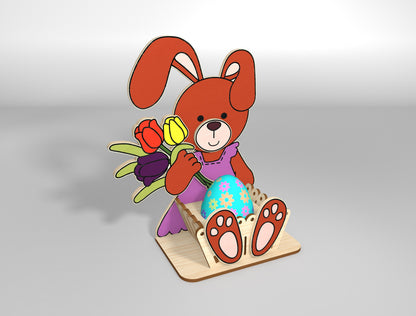 Easter Bunny Egg Holder SVG Bundle Cute Candy for Glowforge and xTool
