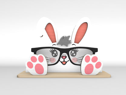 Easter Bunny Glasses Holder SVG Bundle Wooden Desk 5 Designs for LightBurn