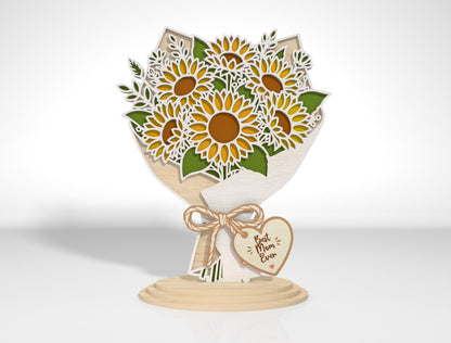 Flower Bouquet Stand SVG Bundle Layered Floral for Glowforge